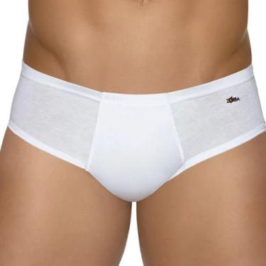 Imagem de Cueca Zorba Slip 172 Light 100% Algodão Com Abertura, Branco, G