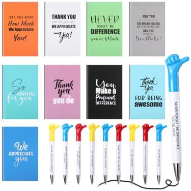 Imagem de Conjunto de 18 peças de presentes de agradecimento da semana de limpeza inclui 9 cadernos inspiradores com 9 canetas motivacionais de polegar para cima, presentes de agradecimento para empregadas