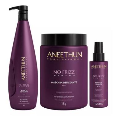 Imagem de Aneethun Kit No Frizz Anti Umidade Shampoo 1 litro e Máscara 1 kilo e 