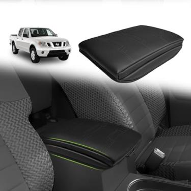 Imagem de Muslogy Capa de apoio de braço para console central compatível com Nissan Frontier 2005-2021 acessórios conforto apoio de braço almofada capa de tampa protetor de couro vegano 2,5 cm extra grosso