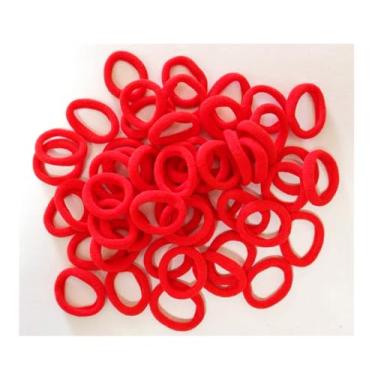 Imagem de 250 peças de laços de cabelo de bebê de algodão para meninas e crianças, faixas de cabelo sem costura para crianças, suportes elásticos de rabo de cavalo (vermelho)