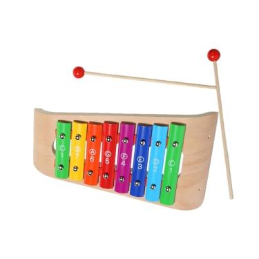 Imagem de Esquirla Xilofone de madeira para crianças, instrumento de percussão para bebês, brinquedos educativos de arco-íris com marretas para presentes de natal, 8 tons