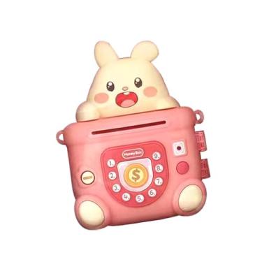 Imagem de shamjina Cofrinho de animal brinquedo educativo, faça você mesmo com chave, decoração de mesa banco de dinheiro eletrônico pequeno pote de dinheiro para