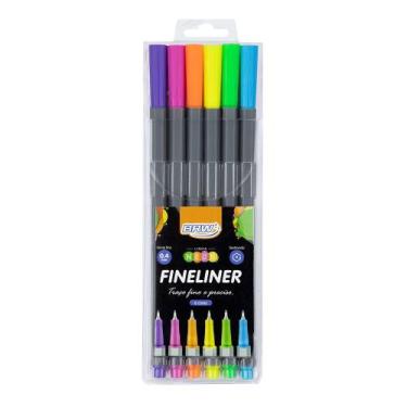 Imagem de Kit 6/12/16/18/24 Canetas Coloridas Ponta Fina Fineliner BRW 0.4mm
