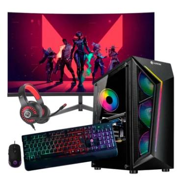 Imagem de Computador PC Gamer Intel Core i9 11ª Geração 64gb Ram, Nvme 2TB, RTX 4060, Monitor 24" 165hz Curvo Com Áudio - Preto