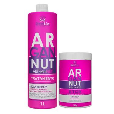 Imagem de Kit Progressiva Redutora + Botox Argan Nut Alisamento 100% - Steel Lis