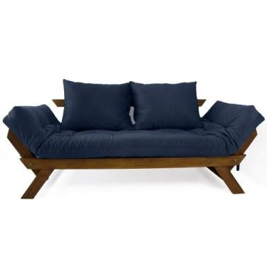 Imagem de Sofá Japão Futon Acquablock Madeira Cor Imbuia D33 - R9 Design Futon, 