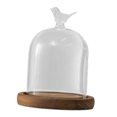 Imagem de BLWOTMOR Domo de Vidro com Base de Madeira para Uso em Mesa, Diâmetro 9 Cm, Style D