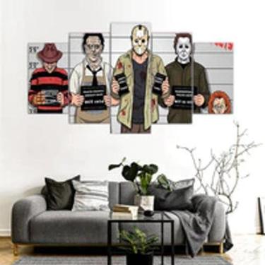 Imagem de Quadro Decorativo Mosaico De 5 Peças Prisão Filmes De Terror