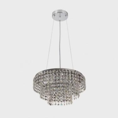 Imagem de Pendente Cristal Redondo 35x18,5cm 8 Lâmpadas G9 Milano Bronzearte