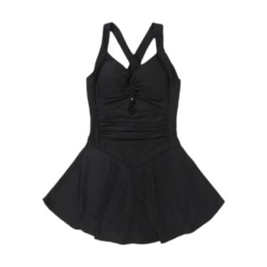 Imagem de LCSVCCXA Maiô Feminino Respirável com Saia Inferior, Traje de Banho para Surfe, Natação E Esportes Aquáticos, L