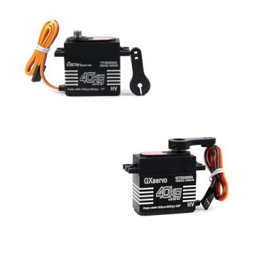 Imagem de RCmall 40KG Digital Servo, 3240MG High-Torque Metal Gear, IP67 Waterproof, 5-7.4V, 180°/270° Control Range, 2-Pack for RC Crawler TRX6 SCX10 (180 Degree)