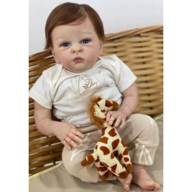 Imagem de Bebê Reborn Menino PREMIUM Suede Macio, Cabelo Mohair Fio a Fio e Enxo