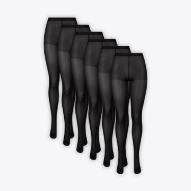 Imagem de Kit 6 Pares de Meias Calças Lupo Loba Invisível 05870-001, Preto, M