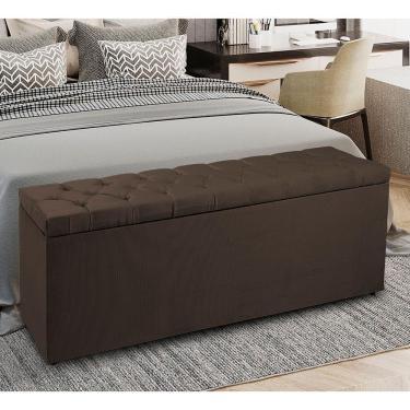 Imagem de Recamier Baú 1,40M Madrid Suede Marrom