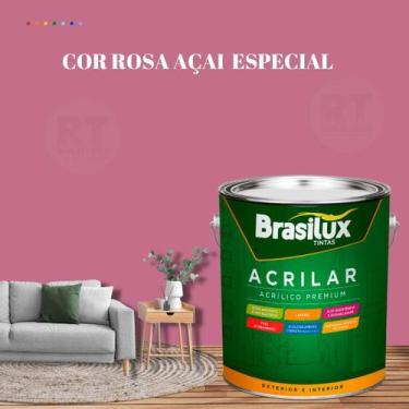 Imagem de Tinta De Parede Brasilux Acrilar Cor Roxo Fosca Lavável Antimofo Premi