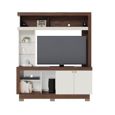 Imagem de Estante Faro para TV 50 Polegadas com Prateleiras de Vidro e Nicho Nog