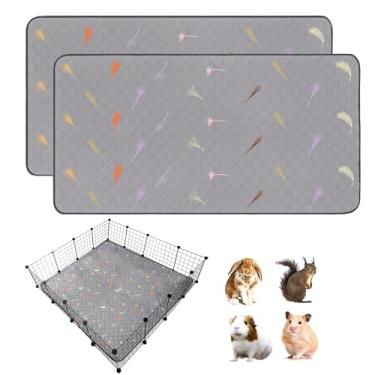 Imagem de LWYMX 2 peças de forros de gaiola de porquinho-da-índia, forro de gaiola de lã de porquinho-da-índia, 121 cm x 122 cm, superabsorventes laváveis e reutilizáveis para coelho, hamster, chinchila
