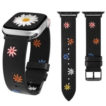 Imagem de Watch Band Wearlizer Daisy Leather para Apple Women 41/40/38/42 mm