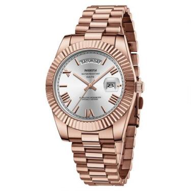 Imagem de Relógio de quartzo analógico branco NIBOSI A12-Rose para homens