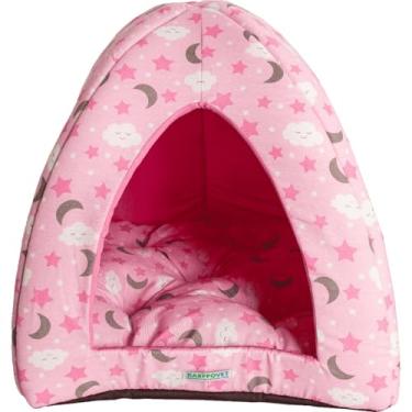 Imagem de Cama Caminha Toca Tipo Iglu Com Almofada Removível, Ideal Para Gatos E Cachorros Até 7Kg(RosaLua)