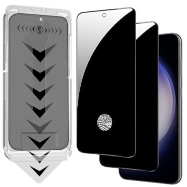 Imagem de AKARMOVO Pacote com 2 protetores de tela de privacidade Samsung, [alinhamento automático, remoção automática de poeira] fácil instalação, compatível com desbloqueio de impressão digital, filme de