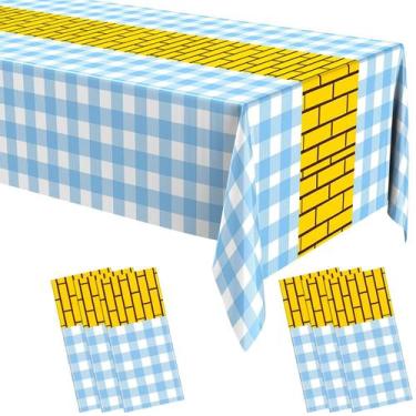 Imagem de Toalha de mesa Fanfanwin Yellow Brick Runner 137x274cm 6 peças azul