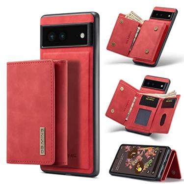 Imagem de Capa carteira de couro magnética destacável 2 em 1 para Google Pixel 7, com 7 compartimentos para cartão + compartimento para dinheiro, recurso de suporte, TPU à prova de choque e capa de telefone de