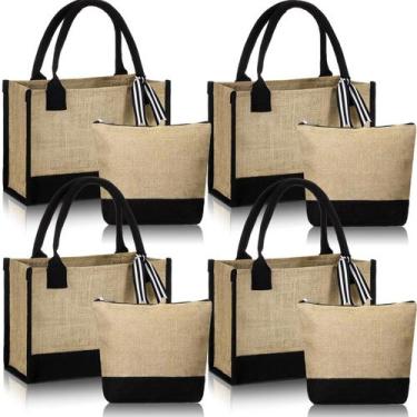 Imagem de Sacola Sweetude, conjunto de serapilheira de juta, 4 com bolsa de maqu