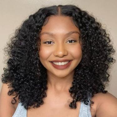 Imagem de ChicRosa Peruca Bob Curto Curto Cabelo Humano 13x4 Renda Frontal Encaracolado Bob Perucas 35,5 cm 180% Densidade para Mulheres Negras com Cabelo de Bebê Pré-depenado