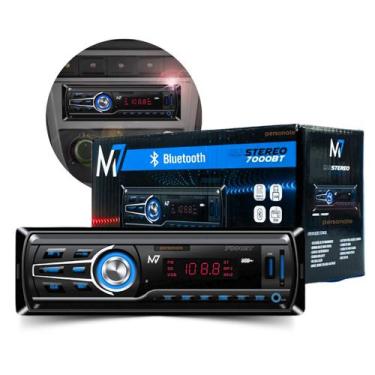 Imagem de Som Automotivo Rádio Bluetooth Para Carro com Mp3 Fm Usb Sd Aux P2 Saí