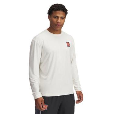 Imagem de Camiseta de Corrida Under Armour Run 96 Masculina, Bege, M