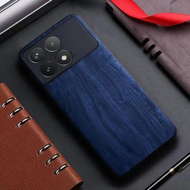 Imagem de Capa de Couro com Padrão de Bambu para Xiaomi Poco F6 Pro, X6, F5 e M5
