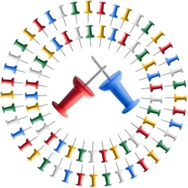 Imagem de XILILAI 300 pinos de pressão, tachinha colorida vibrante para quadro de avisos, quadro de cortiça e decoração de parede - alfinetes de cores sortidas