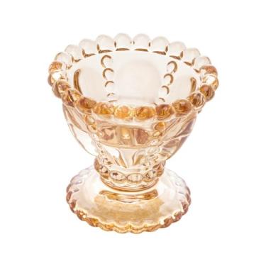 Imagem de WOLFF - Porta Vela Vidro Pearl Âmbar 8x8cm