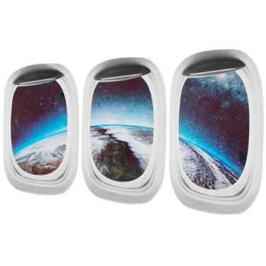 Imagem de Decalques de parede que brilham no escuro adesivo de parede brilhante decorativo adesivo de parede brilhante decalques espaciais brilhantes adesivos de parede janela espacial para crianças meninos