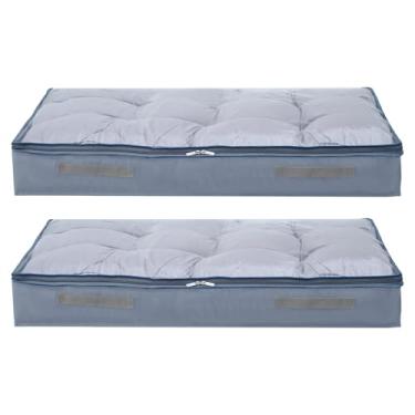 Imagem de FALESOUL Caixa de armazenamento grande sob a cama, pacote com 2, organizadores de armário e bolsas de armazenamento, armário dobrável sob a cama, sacos de armazenamento para cobertores, roupas