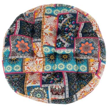 Imagem de FALESOUL Almofada de meditação, almofadas grandes para adultos e crianças, almofada redonda de algodão mandala boêmia para ioga, sala de estar, varanda, festa infantil, sala de jogos, 55 x 55 cm