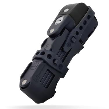 Imagem de URBAN UR476B Trava de bicicleta inovadora sem alarme 120 dB de alta tecnologia, trava dobrável para bicicleta segura 2 em 1, compacta, fácil de usar e transportar sem ruído, scooter elétrica antifurto