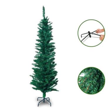 Imagem de Árvore de Natal Slim 1,50m Verde 250 Galhos Estilo Pinheiro Montagem E