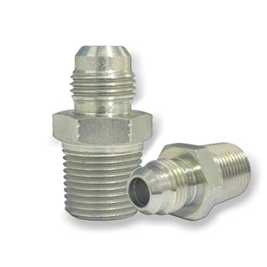 Imagem de 3/20.3 cm JIC Macho x 3/20.3 cm NPT Macho Conexão Hidráulica, Aço Carbono SAE 37°Flare Adaptador Tubo Encaixe Conector de União Reta