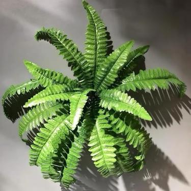 Imagem de Planta Artificial Samambaia 50cm - 18 Folhas Realistas para Decoração de Casa/Escreitório