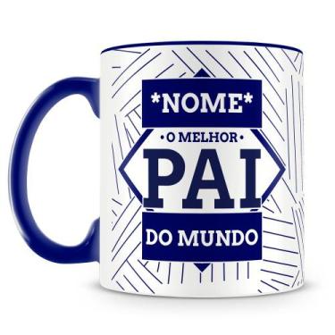 Imagem de Caneca Personalizada O Melhor Pai do Mundo Azul Escuro com Foto e Nome