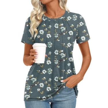 Imagem de Túnica Addtoo 2025 feminina de verão, manga curta, floral, GG
