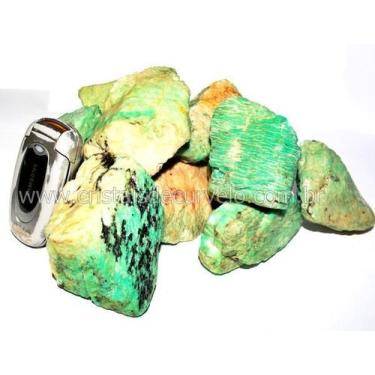 Imagem de Amazonita Verde Bruta 5 Kg para Lapidação e Artesanato - Pacote Atacad