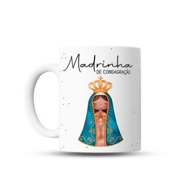Imagem de Caneca Madrinha de Consagração com Imagem de Nossa Senhora Aparecida -