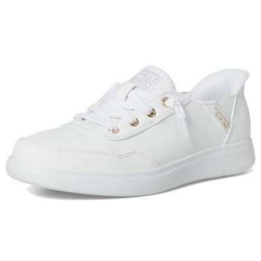 Imagem de Skechers Tênis feminino clássico sem cadarço Bobs Skipper-Keep It, Branco, 5