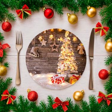Imagem de Kit C/ 6 Capas Para Sousplat 35cm Natal Estampado Noel Mesa Posta (SNAT0096)