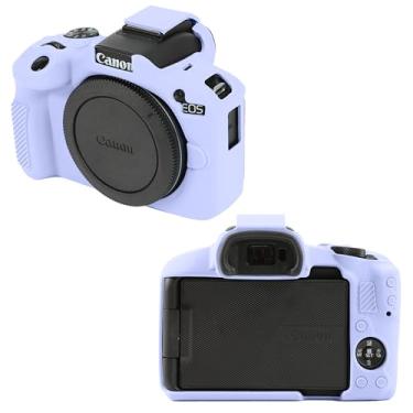 Imagem de Leayjeen Capa para câmera compatível com Canon EOSR50 R50 Capa de silicone para câmera R50 Capa de silicone para fotografia capa protetora macia (roxo lilás)