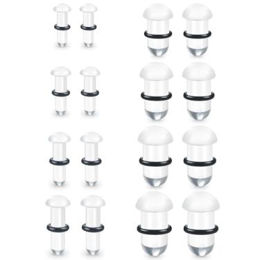 Imagem de Kwoencxi 14G-00G Acrílico Transparente Túneis Plugues Plugues de Alongamento Plugues de Plástico para Medidores de Orelha Único Alargador Extensor Calibre Kit de Medição de Estiramento Mulheres Homens